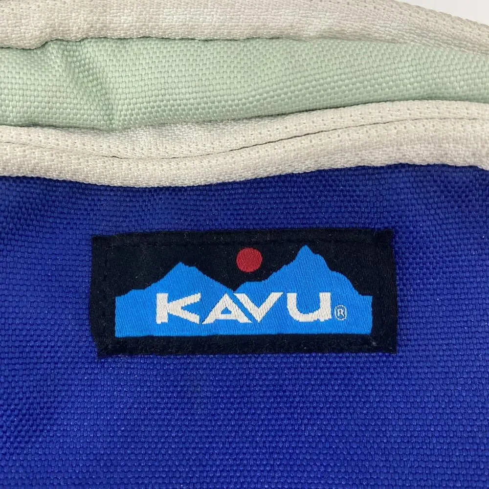 KAVU Fanny Pack Blue Mint Orange Brown Small - Picture 2 of 5